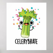 Selderijbont Funny Veggie Celery Pun Poster (Voorkant)