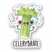 Selderijbont Funny Veggie Celery Pun Sticker (Voorkant)