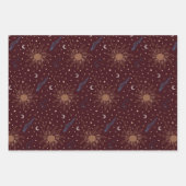 Selderijobjecten, maan, zon, kat, sterburst inpakpapier vel (Voorkant 3)