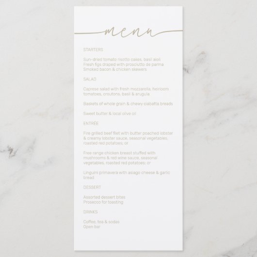 Selderijpoeder · Modern minimalistisch script brui Menu (Voorkant)