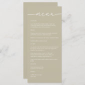 Selderijpoeder · Modern minimalistisch script brui Menu (Voorkant / Achterkant)