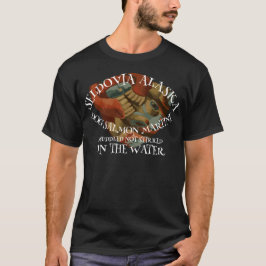 SELDOVIA ALASKA DOG SALMON MARTINI T-SHIRT