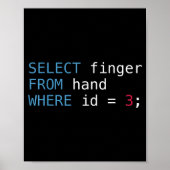 Select Finger From Hand Where Id = 3 Programmer Sq Poster (Voorkant)
