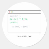 SELECT * FROM Users - Dev Sticker Gift (Voorkant)
