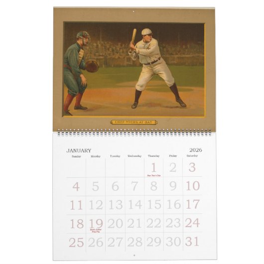 Selecteer 1911 Golden Era Baseball-kaarten Kalender (Jan 2026)