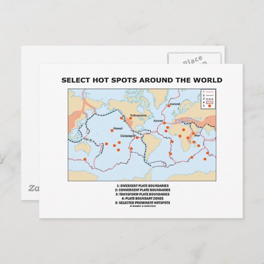 Selecteer hotspots over de hele wereld briefkaart (Voorkant / Achterkant)