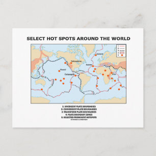 Selecteer hotspots over de hele wereld briefkaart