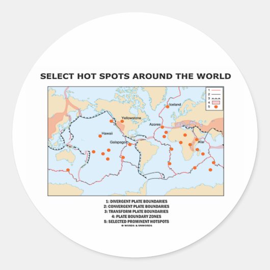 Selecteer hotspots over de hele wereld ronde sticker (Voorkant)