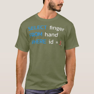 SELECTEER VINGER VAN hand WAAR id 3 SQL T-shirt
