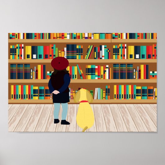 Selecteert een boek om mee te nemen naar de kennel poster (Voorkant)