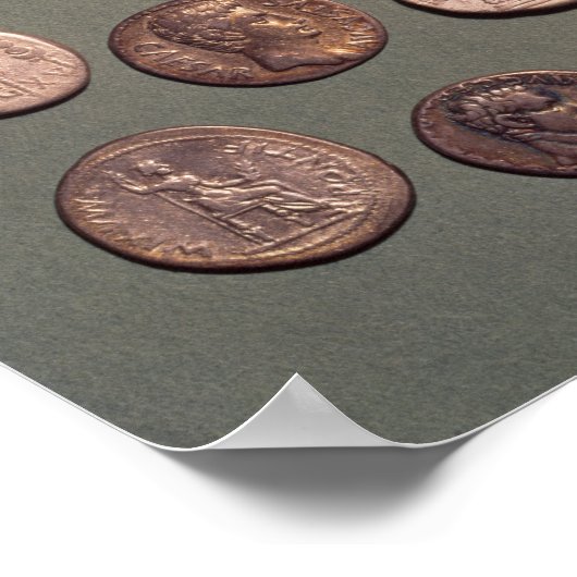 Selectie Celtische en Romeinse munten gevonden Poster (Hoek)