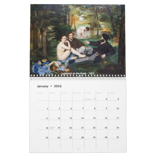 Selectie Edouard Manet Masterstuks Kalender (Jan 2026)
