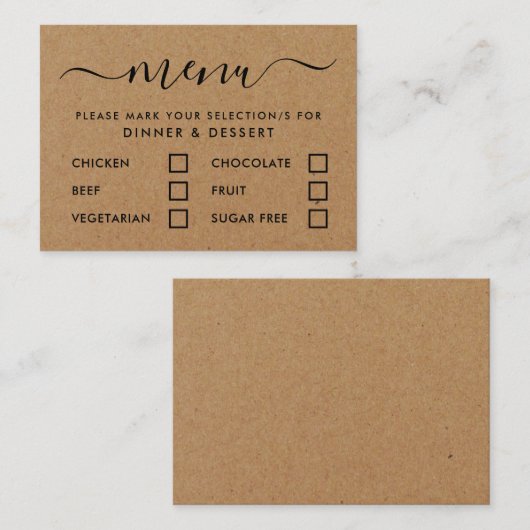 Selectie in het menu Eenvoudig script voor plattel (Voorkant / Achterkant)