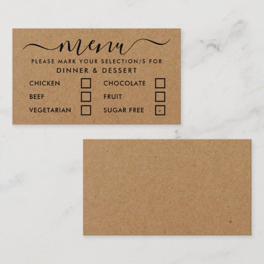 Selectie in het menu Eenvoudig script voor plattel (Voorkant / Achterkant)