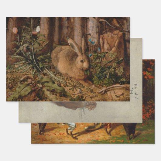 Selectie van bossen inpakpapier vel (Set)