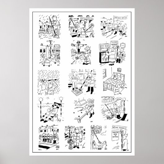 Selectie van Cartoons van het Man Funny Lollipop Poster (Voorkant)