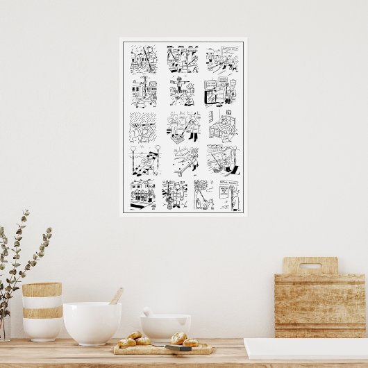 Selectie van Cartoons van het Man Funny Lollipop Poster (Keuken)