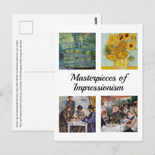 Selectie van diverse impressionistische meesterwer briefkaart