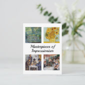Selectie van diverse impressionistische meesterwer briefkaart (Staand voorkant)