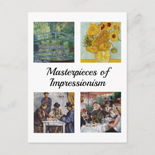Selectie van diverse impressionistische meesterwer briefkaart (Voorkant)