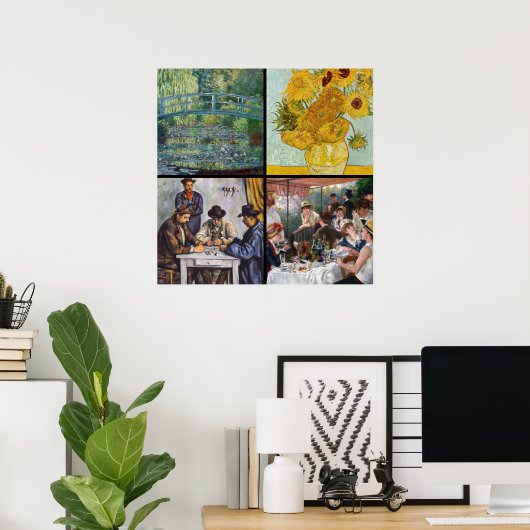 Selectie van diverse impressionistische meesterwer poster (Thuiskantoor)