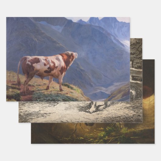 Selectie van landbouwhuisdieren inpakpapier vel (Set)