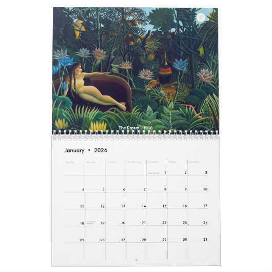 Selectie van Meesterwerken van Henri Rousseau Kalender (Jan 2026)