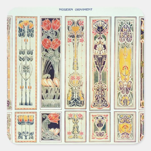Selectie van paneeldesign, bord IX van "Modern Vierkante Sticker (Voorkant)