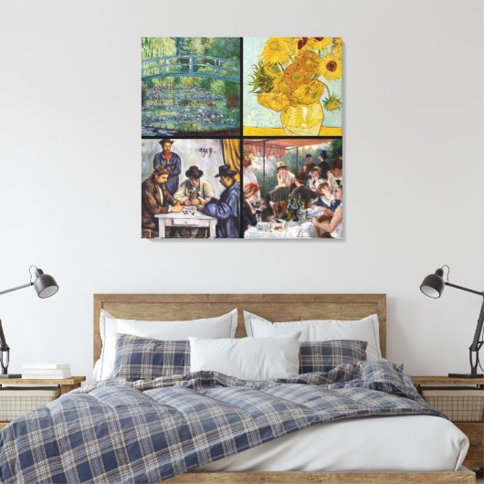 Selectie van verschillende impressionistische mees canvas afdruk (Insitu (Slaapkamer))