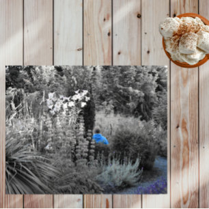 Selectief blauw tuinbezoeker Puzzle Legpuzzel