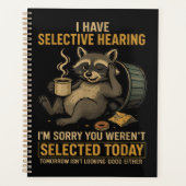 Selectief Gehoor Grappige Wasbeer Koffie Planner (Voorkant)
