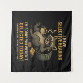Selectief Gehoor Grappige Wasbeer Koffie Wandkleed (Voorkant (horizontaal))
