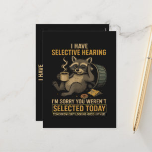 Selectief Horen Funny Wasbeer Koffie Feestdagenkaart