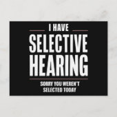 Selectief horen sorry grappige uitdrukking humoris briefkaart (Voorkant)