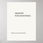 Selectief Met Alles Minimalistische Wandkunst Poster (Voorkant)