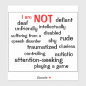 Selectief mutisme dat ik NIET ben Sticker (Vel)