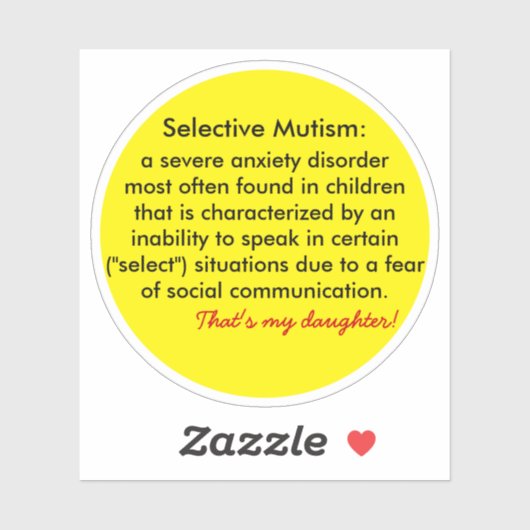 Selectief Mutisme Definitie Ondersteuners Sticker (Vel)