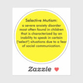 Selectief Mutisme Definitie Sticker (Vel)