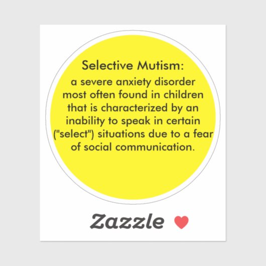 Selectief Mutisme Definitie Sticker (Vel)