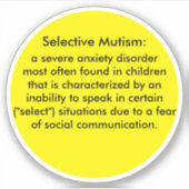Selectief Mutisme Definitie Sticker (Voorkant)
