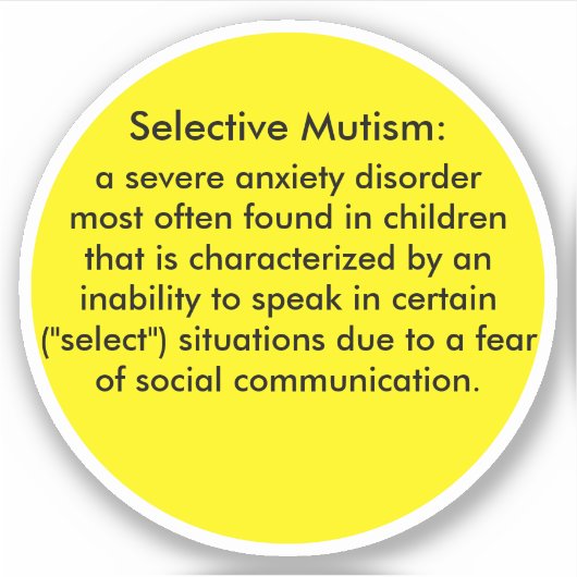 Selectief Mutisme Definitie Sticker (Voorkant)