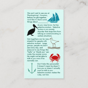 Selectief Mutisme haal het Visitekaartje van een j