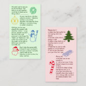 Selectief Mutisme Kerst Jongen Visitekaartje (Voorkant / Achterkant)