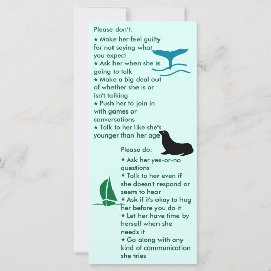 Selectief mutisme krijgt een chipkaart (Achterkant)