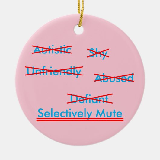 Selectief mutisme misverstand 1 Ornament (Voorkant)