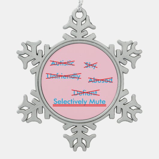 Selectief Mutisme Misverstand 1 Ornament (Voorkant)