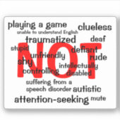 Selectief Mutisme NIET Sticker (Voorkant)