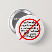 Selectief mutisme niet symbool ronde button 5,7 cm (Voorkant /achterkant)