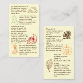 Selectief mutisme Thanksgiving meisje Visitekaartj Visitekaartje (Voorkant / Achterkant)