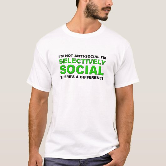 Selectief Sociaal Grappig T-shirt (Voorkant)